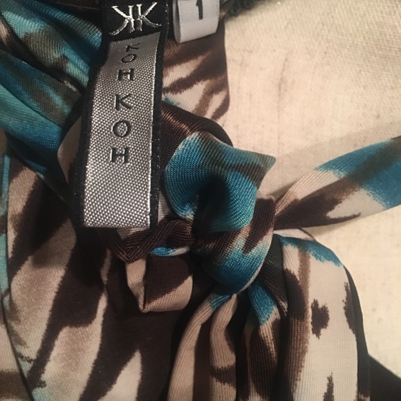 Tye Dye Brown and Blue Maxi Dress - Picture 7 of 7